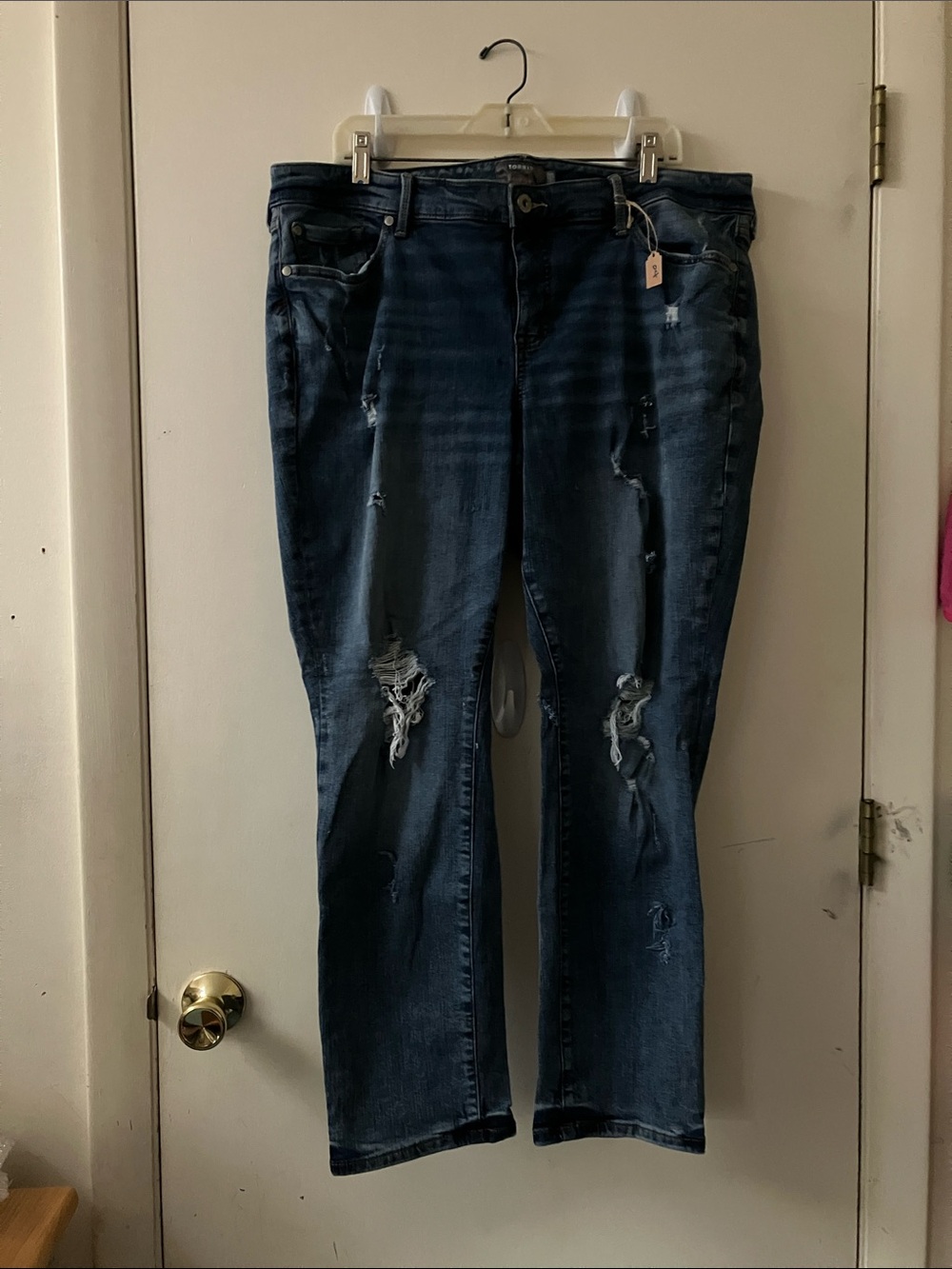 Torrid Size 20 Distressed Medium Boyfriend Straight Blue Jeans